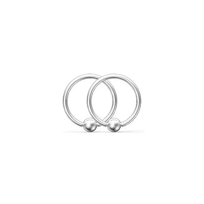 Silver Hypoallergenic Stainless Steel Cartilage Earrings Set - 2/16 Pcs O15-1Pair-8 BHoop 16G-1.2mm