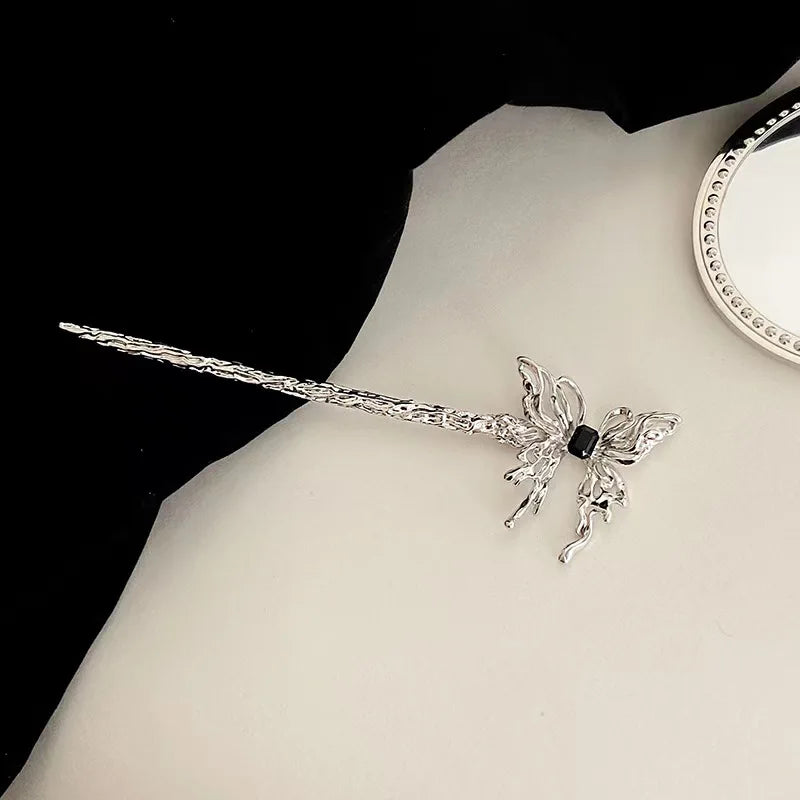 Elegant Vintage Rose Metal Hair Sticks with Sword and Snake Design for Women