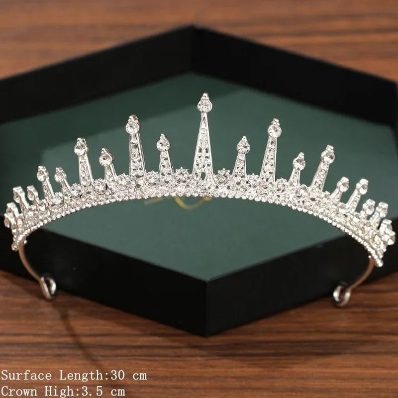 Silver Crown Tiara Hair Accessories for Brides - Top-Rated Crystal Rhinestone Diadem Silver 16