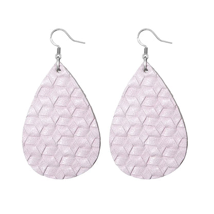 Elegant Faux Leather Teardrop Earrings for Women Lightweight Dangle Fashion Jewelry
