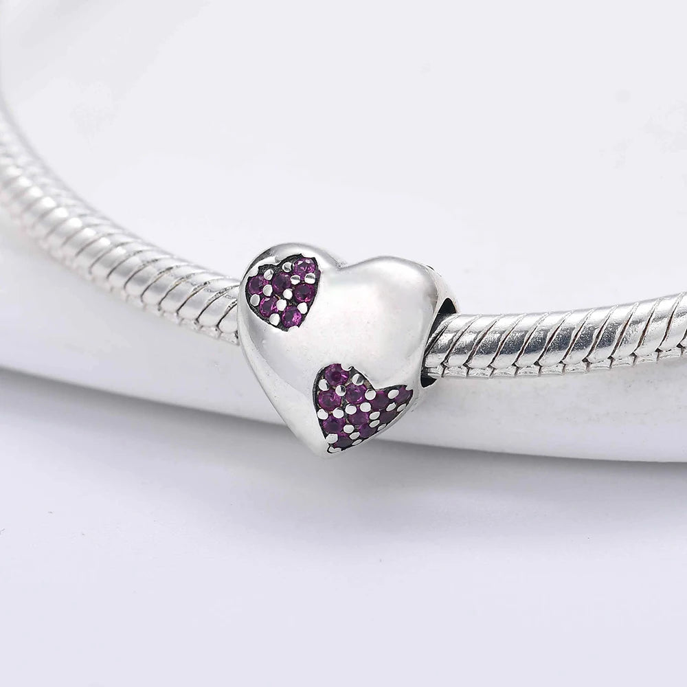 925 Sterling Silver Love Arrow Double Ring Charm for Wedding Anniversary Jewelry