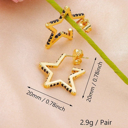 Crmya Gold-Color Cubic Zirconia Hoop Earrings Set for Women Fashion Jewelry 2023