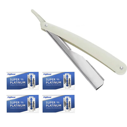 Manual Shaver for Men Stainless Steel Safety Razor Barbershop Quality Easy to Use with Replacement Blades