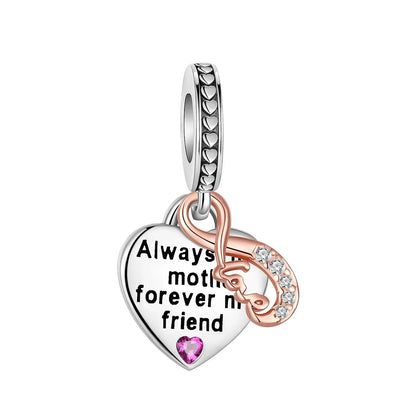 Original 925 Sterling Silver Rose Gold Snowflake Heart Fish Charms Beads for DIY Necklace and Bracelet Jewelry Gift