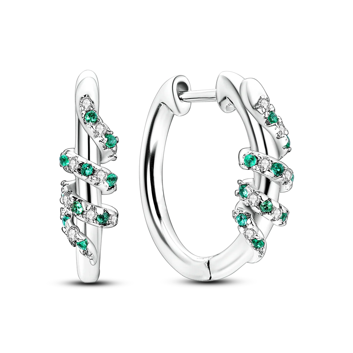 925 Silver Geometric Hoop Earrings for Women with Zircon Moon and Heart Design Fashion Jewelry Gift