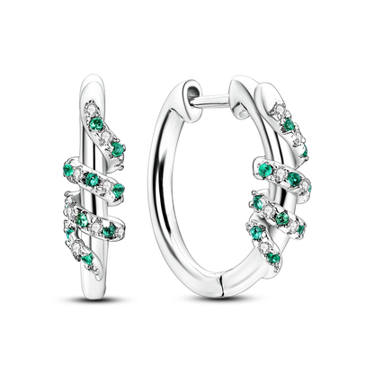 925 Silver Geometric Hoop Earrings for Women with Zircon Moon and Heart Design Fashion Jewelry Gift
