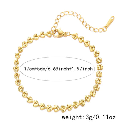 Stainless Steel Hollow Love Heart Bracelets for Men and Women Adjustable Minimalist Bangles Romantic Party Jewelry
