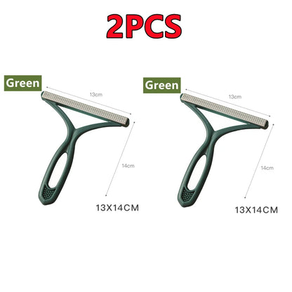 2/1PC Silicone Double Sided Pet Hair Remover Lint Remover Clean Tool Shaver Sweater Cleaner Fabric Shaver Scraper Clothes Carpet 2PCS Green