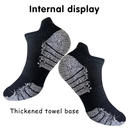 6 Pairs Mens Running Socks Terry Cushion Non Slip 35 To 47