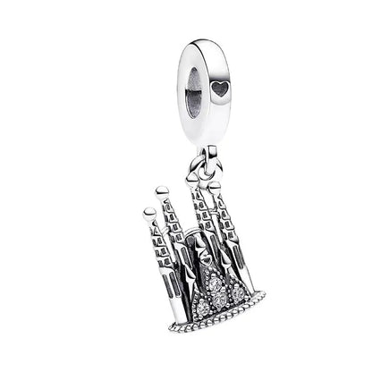 Original 925 Sterling Silver Zircon Beads Charms Set Crowns Robots Koalas Rose Castles Star Map for DIY Bracelet Necklace Women Gift
