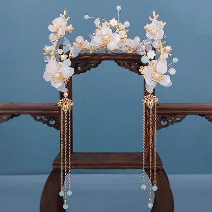 Vintage Chinese Hanfu Hair Accessories Set for Bridal Elegance