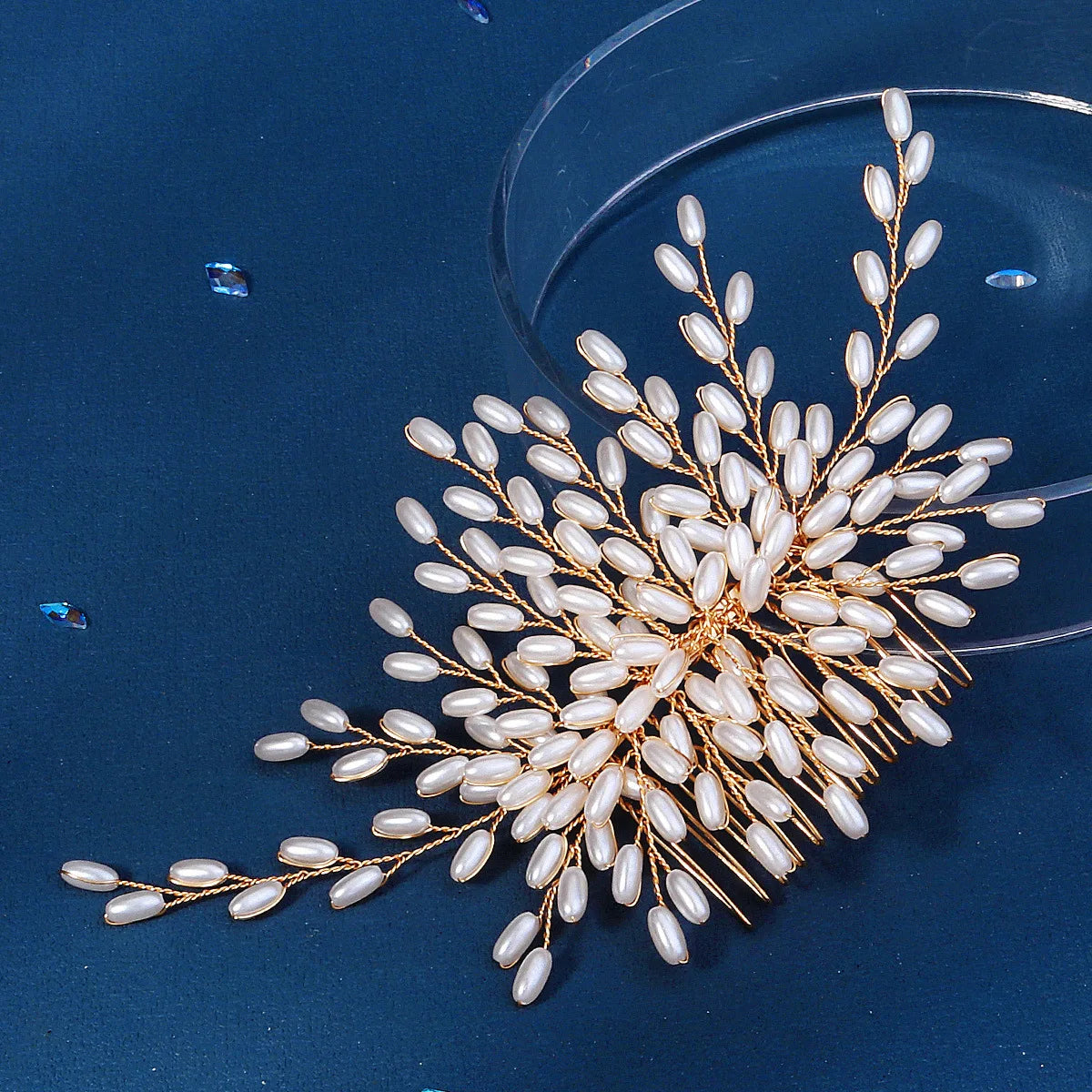 Korean Pearl Hair Combs - Handmade Hairpins & Clips for Women, Brides & Girls GE-2