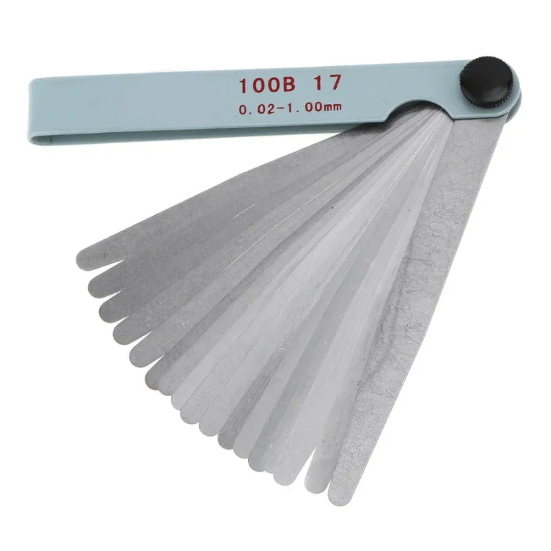 Precision Metric Feeler Gauge Set for Engine Valve Adjustment 17 Blades 0.02-1.00mm