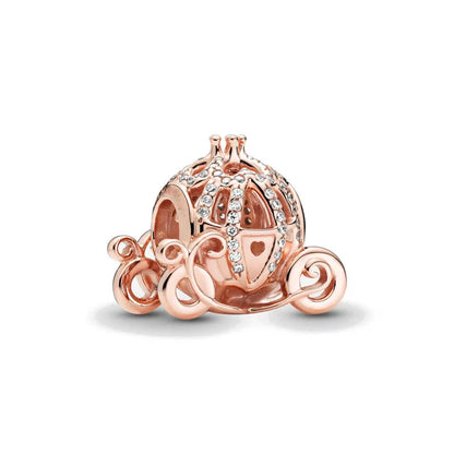 Exquisite 925 Silver Heart-Shaped Dog Paw Beads and Castle Pendant for European Original Bracelet DIY Accessories