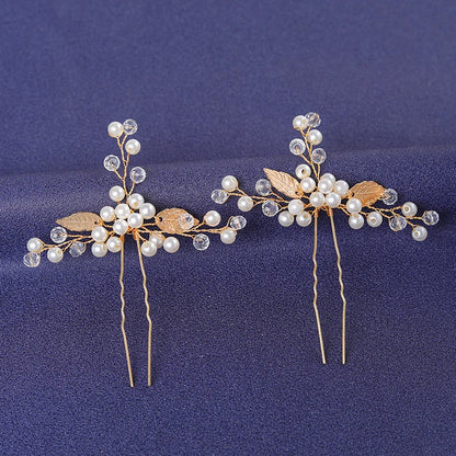 Elegant Gold Crystal Hair Pin for Women - Trendy Rhinestone Bridal Wedding Hair Accessory