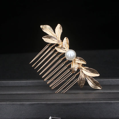 Butterfly Hair Combs - Gold Metal Hairpins for Women - Elegant Bride Accessories Gold leaves Comb