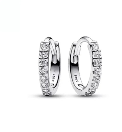 European 925 Silver Blue Snowflake Moon And Heart Zircon Stud Earrings For Women Holiday Exquisite Charm Jewelry