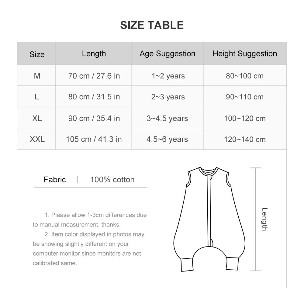 Sleeping Bag For Children 1-6 Years Summer Cotton Vest