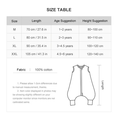 Sleeping Bag For Children 1-6 Years Summer Cotton Vest