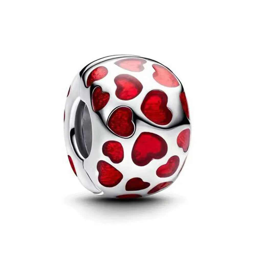 925 Sterling Silver Colorful Butterfly Star Moon Flower Beads Clip Charm for DIY Bracelets Fine Jewelry