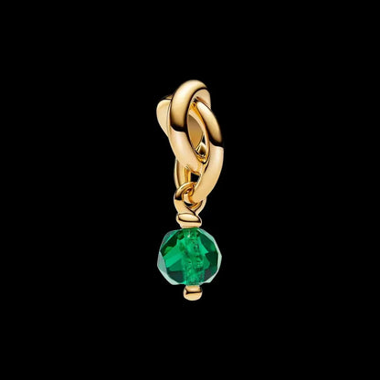 Avocado Double Dangle 925 Silver Heart Eternity Charm
