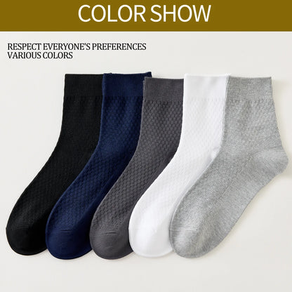 Antibacterial Bamboo Mens Socks Mid Crew Seamless Comfort