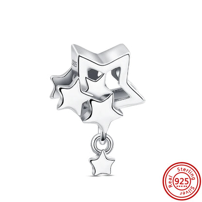 Silver Animal Hearts Infinity Crown Bead Charms Bracelet for Women 925 Sterling Silver Jewelry N663