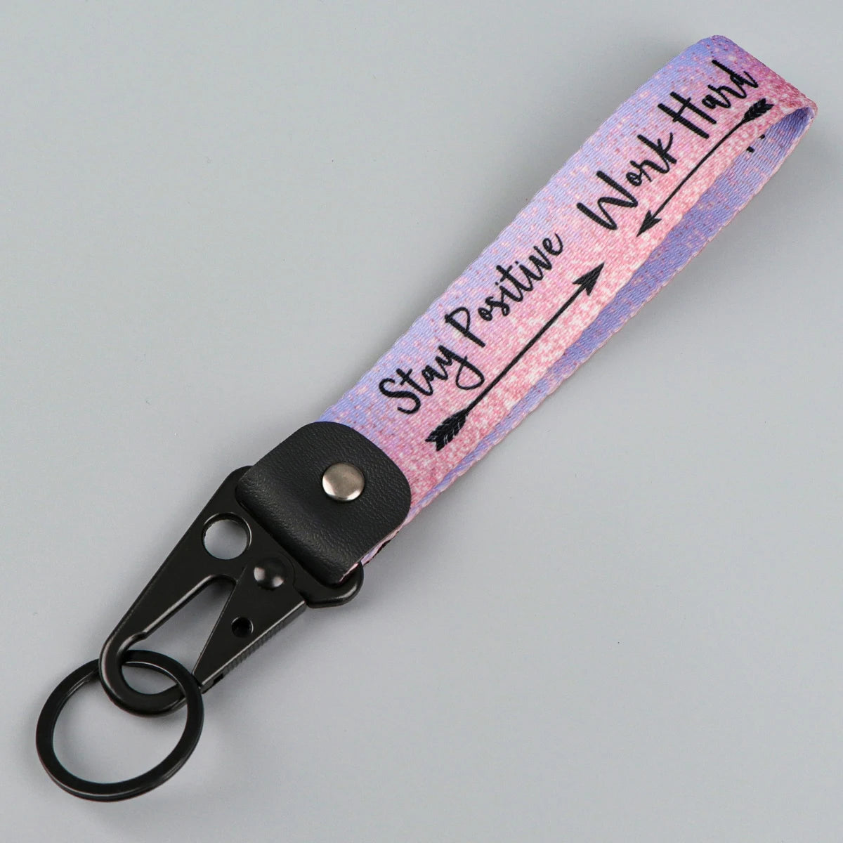 Silver Zinc Alloy Keychain with Removable Buckle for Men and Women