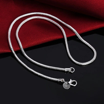 Sterling Silver Snake Chain Necklace 40cm to 75cm Available in 1MM 2MM 3MM Perfect for Pendants 3MM