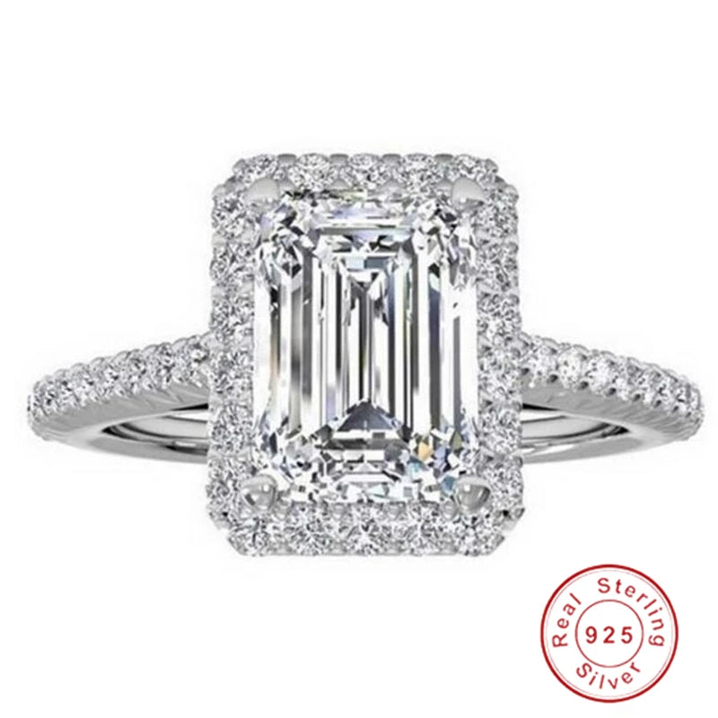 Fashion Anniversary Ring 925 Sterling Silver Moissanite Engagement Wedding Band for Women and Men Party Jewelry