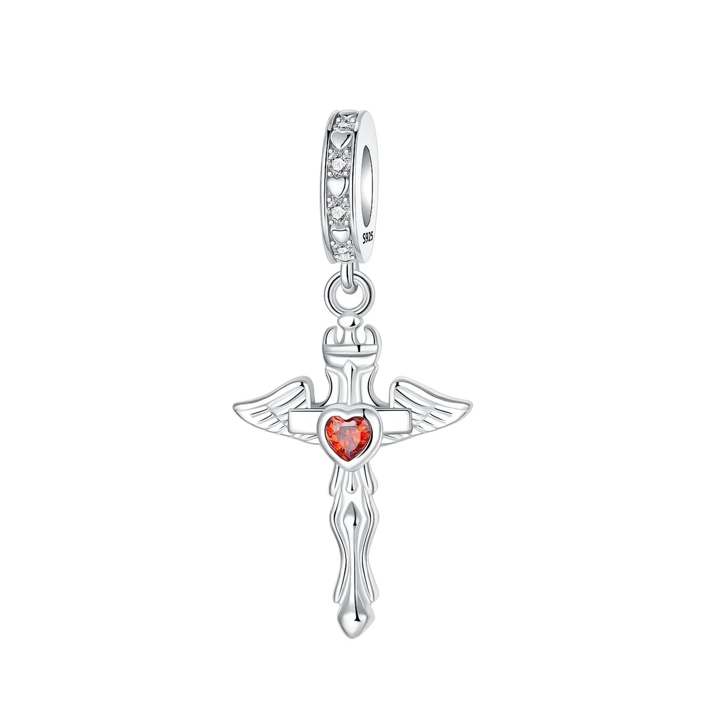 925 Sterling Silver Virgin Mary Angel Cross Pendant Necklace Charm for DIY Jewelry Gifts