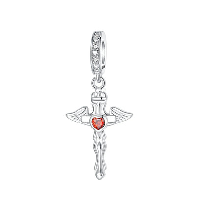 925 Sterling Silver Virgin Mary Angel Cross Pendant Necklace Charm for DIY Jewelry Gifts
