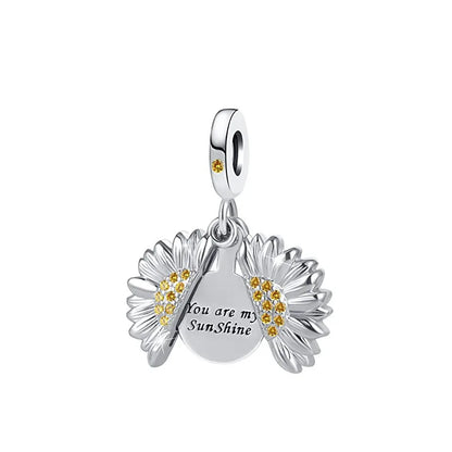 Lucky Leaf Dangle Bead Bracelet 925 Sterling Silver Plated DIY Jewelry Spacer B3404