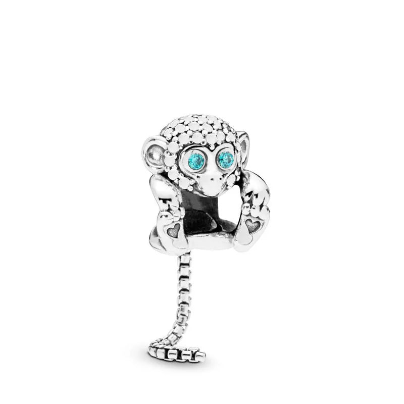 European Zircon Charm Beads 925 Silver Pendant Necklace for Women Gift P1067