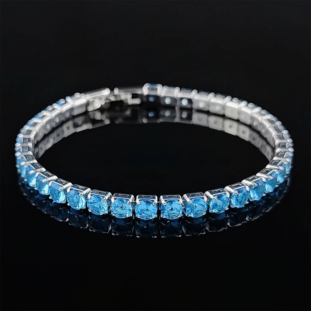 Elegant Sterling Silver CZ Tennis Bracelet for Women Wedding Fashion Jewelry