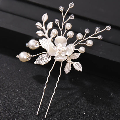 Elegant Crystal Pearl Rhinestone Hairpins for Women Bridal Party Accessories