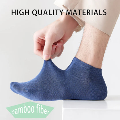 5 Pairs Bamboo Fiber Men No Show Breathable Ankle Socks