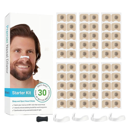 15 Pairs Magnetic Nasal Breathing Dilator Kit for Enhanced Oxygen Intake and Anti-Snoring Support