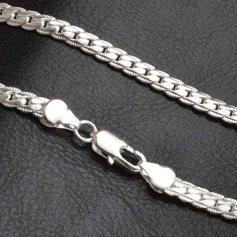 Luxury Silver Necklace Chain for Men and Women - 20-60cm, 5mm, Perfect for Weddings and Engagements 19.5cm