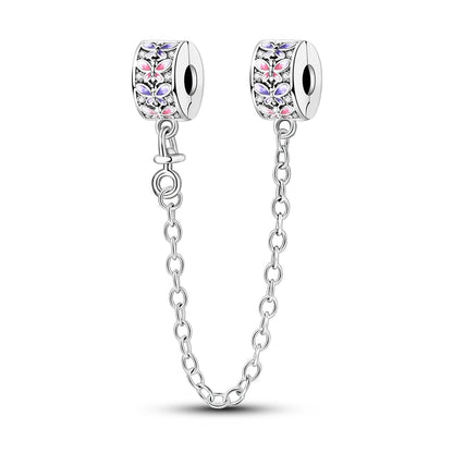 Moonlit Charm Clip 925 Silver Safety Chain Clasp for DIY Bracelets Jewelry for Women and Girls KTC914