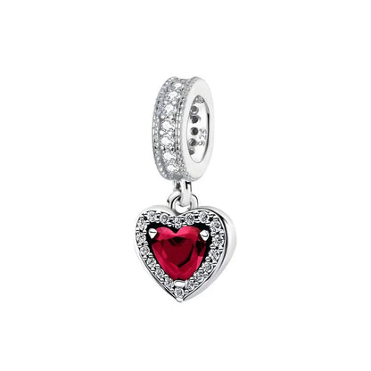 Sterling Silver European Charms with Zircon for DIY Bracelets and Jewelry Making B6191