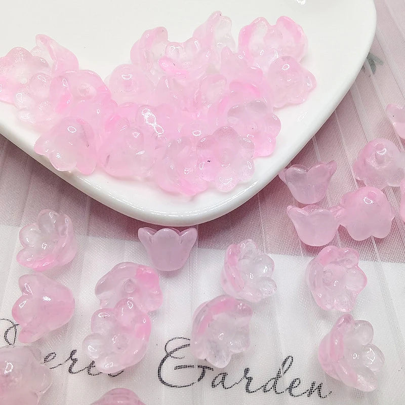 30 Piece Colorful Flower Shape Glass Beads for DIY Jewelry Making and Handmade Accessories