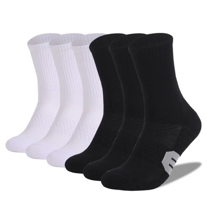 6 Pairs Unisex Heavy Cushion Hiking Socks Cotton Anti Odor