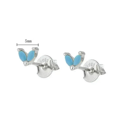 925 Sterling Silver Tiny Stud Earrings Colorful Crystal Luxury Jewelry LN0132-12