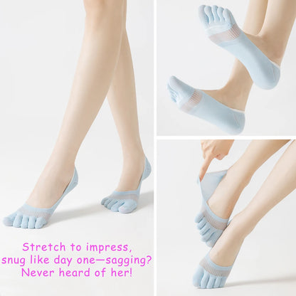 6 Pairs Cooling Mint Toe Socks For Women Non Slip Ankle