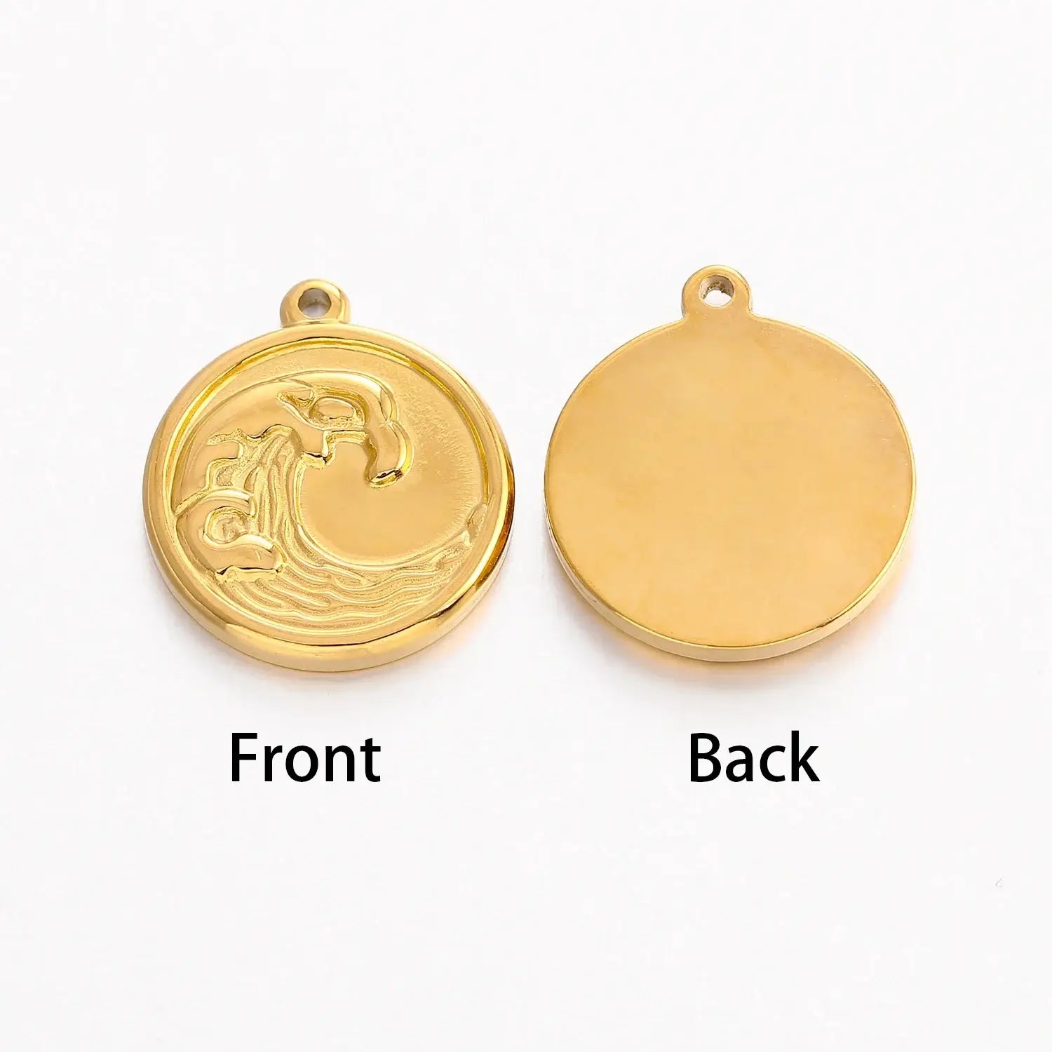 3Pcs Stainless Steel Wave Pendants for DIY Ocean Jewelry