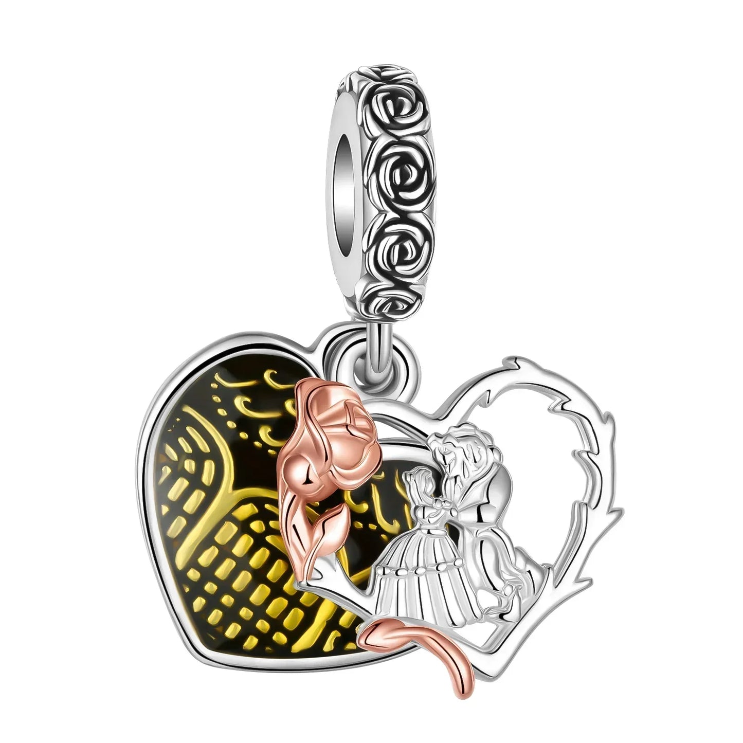Sparkling Birthstone Heart Charm 925 Sterling Silver Pendant Bead for Mom DIY Jewelry Gift