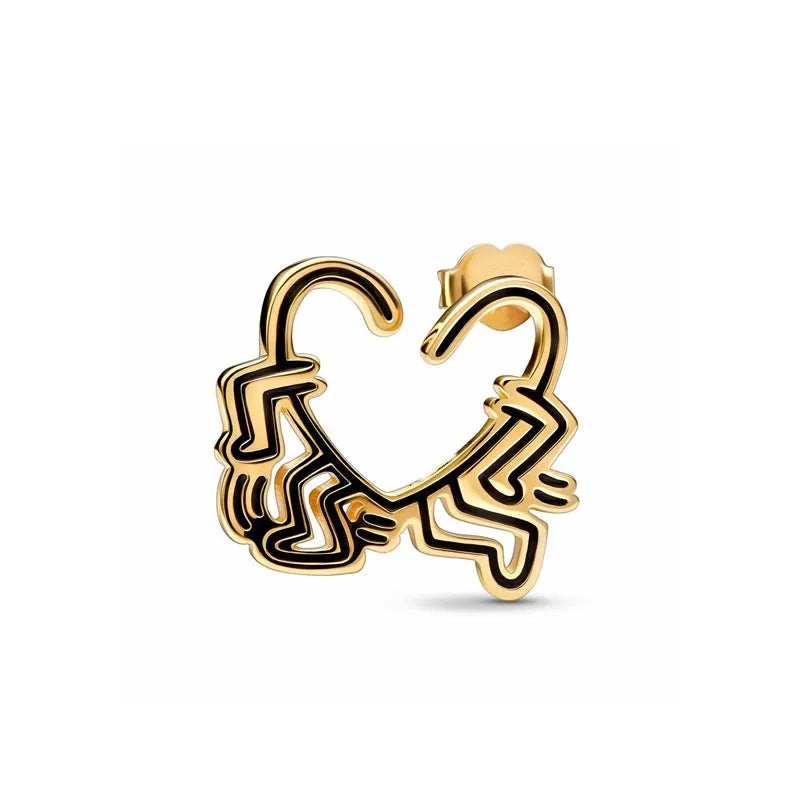 Hot Selling 925 Silver Square Leaf Sun and Moon Shaped Earrings Perfect Gift for European Women P1250