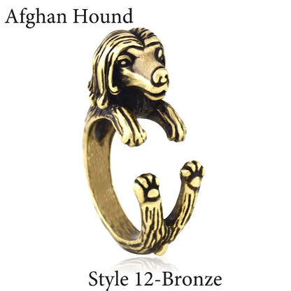 Vintage Labrador Retriever Wrap Ring Adjustable Fashion Jewelry for Women and Men