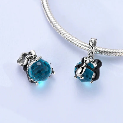 925 Sterling Silver Love Starry Sky Cat Paw Charms Beads